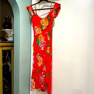 Old Navy tropical floral dress Vacation Summer Flattering Hawaii